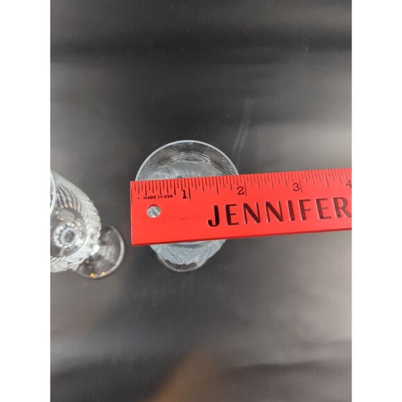 2 Champagne Flutes 8” Tall 1.75” Mouth & 2.5” Base VTG Toasting Celebration - Picture 8 of 9